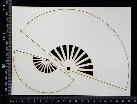 Fan - D - Extra Large - White Chipboard