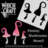 Fantasy Mushrooms  - A - Stencil - 150mm x 150mm