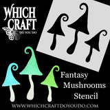 Fantasy Mushrooms  - B - Stencil - 150mm x 150mm