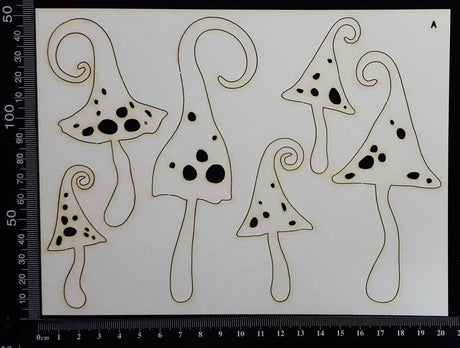 Fantasy Mushrooms Set - A - White Chipboard