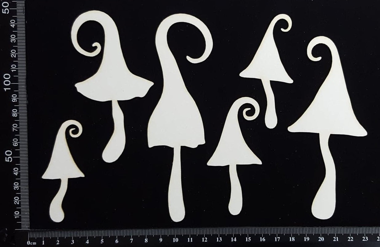 Fantasy Mushrooms Set - B - White Chipboard