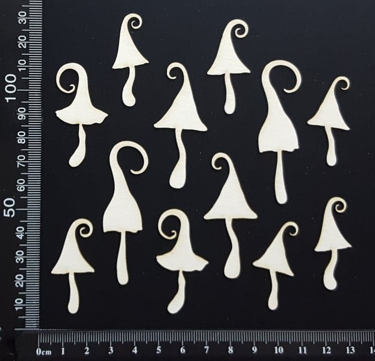 Fantasy Mushrooms Set - F - White Chipboard