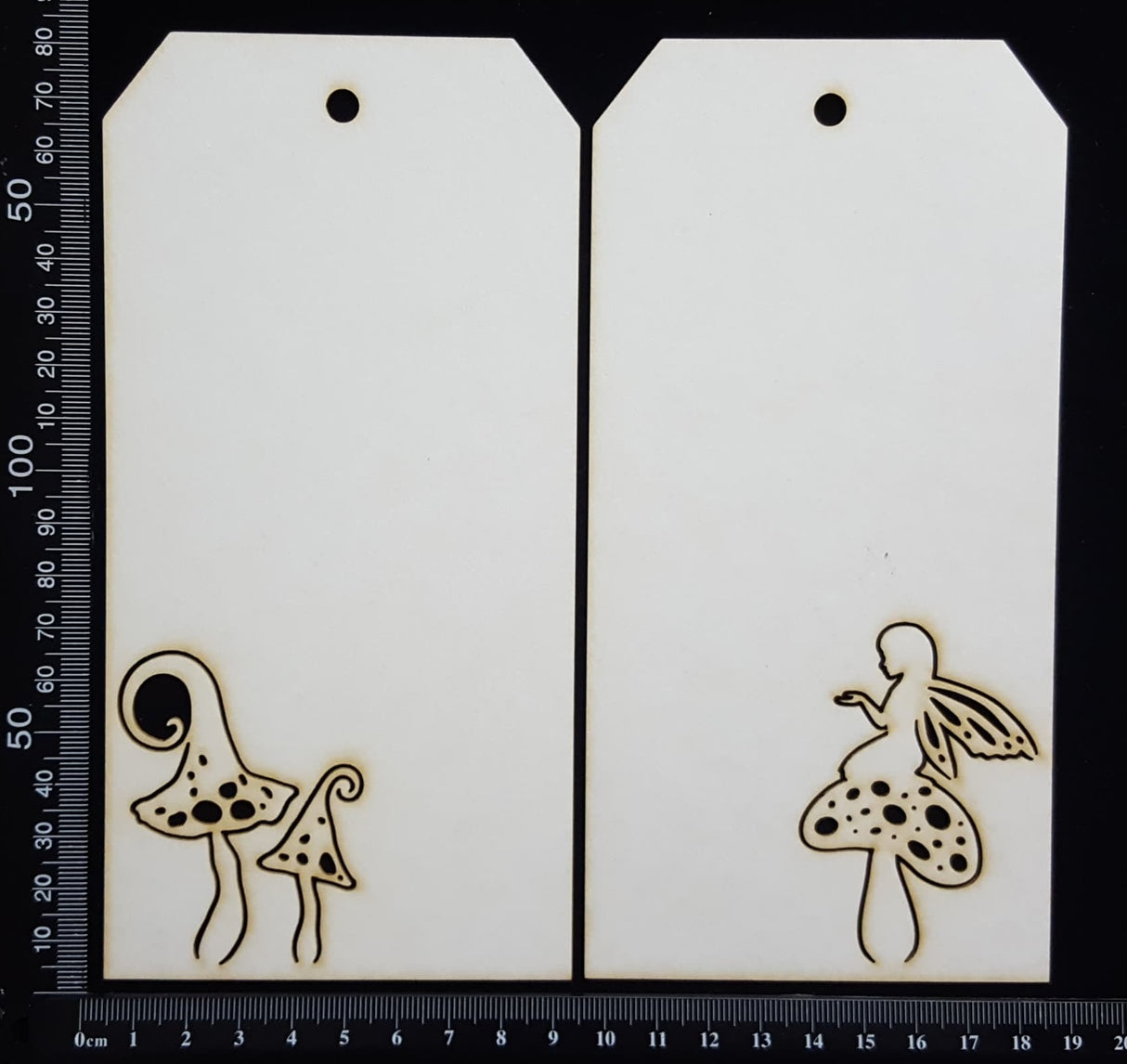 Fantasy Tags Set - Large - A - White Chipboard
