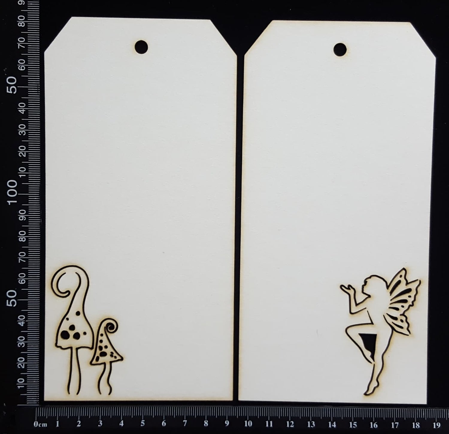 Fantasy Tags Set - Large - B - White Chipboard