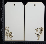 Fantasy Tags Set - Large - B - White Chipboard