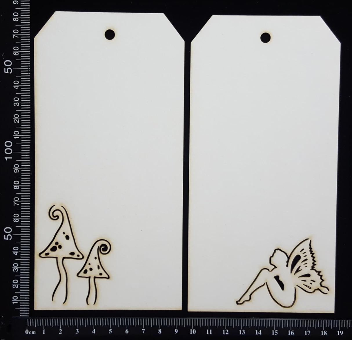 Fantasy Tags Set - Large - C - White Chipboard