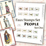 FREEBIE - Faux Stamps Set - People - Set One - DI-10083 - Digital Download
