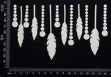 Feathers and Beads Set - B - Small - White Chipboard