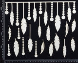 Feathers and Beads Set - C - White Chipboard