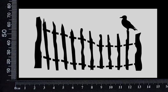 Fence with Sitting Seagull - Stencil - 75mm x 150mm