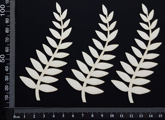 Fern Leaves Set - A -  White Chipboard