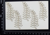 Fern Leaves Set - B -  White Chipboard