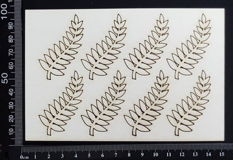 Fern Leaves Set - C -  White Chipboard