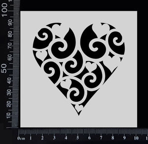 Filigree Heart - Stencil - 100mm x 100mm