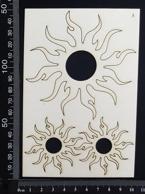Fire Sun Set - A - White Chipboard