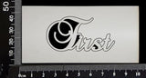 Elegant Word - First - White Chipboard