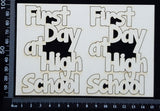 First Day at High School - Small - Set of 2 - White Chipboard