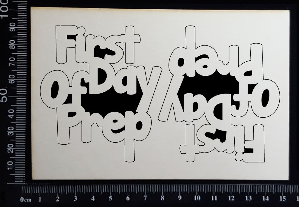 First Day of Prep - Set of 2 - Small - White Chipboard