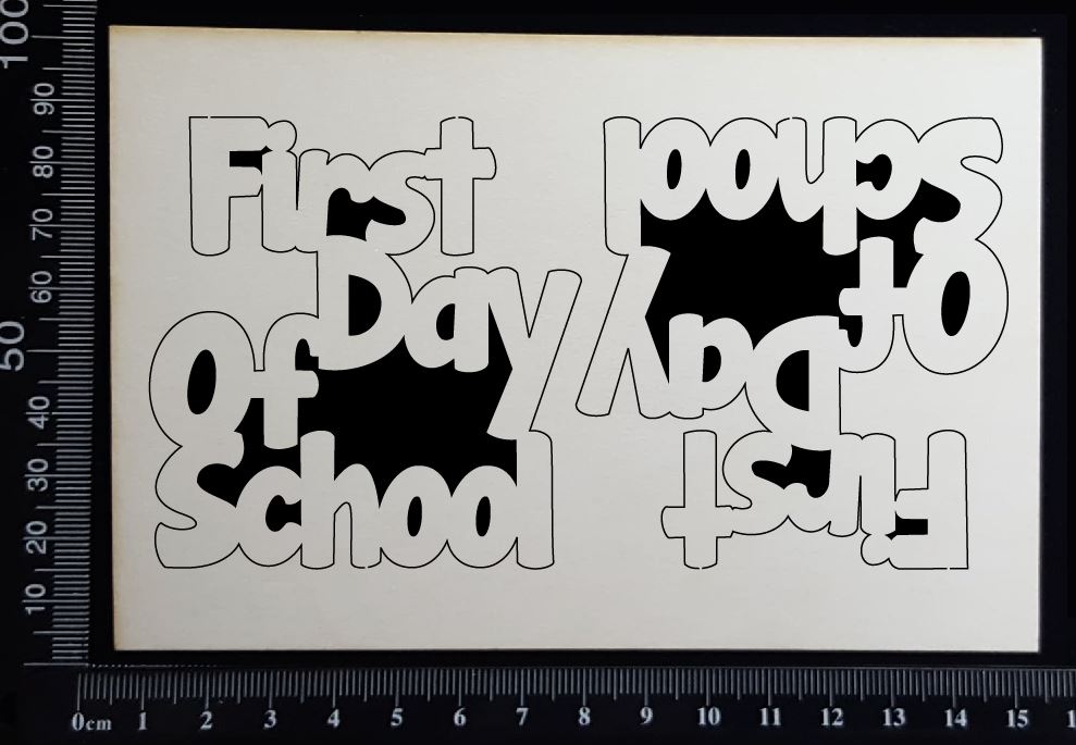 First Day of School - Set of 2 - Small - White Chipboard