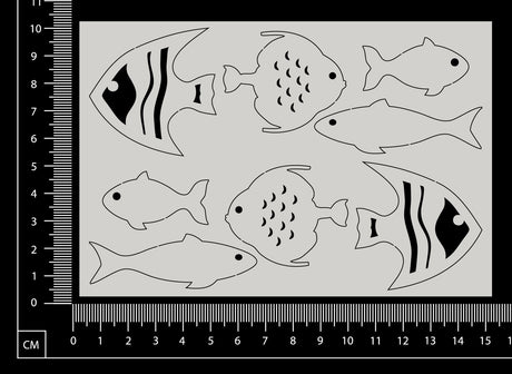 Fish Set - White Chipboard