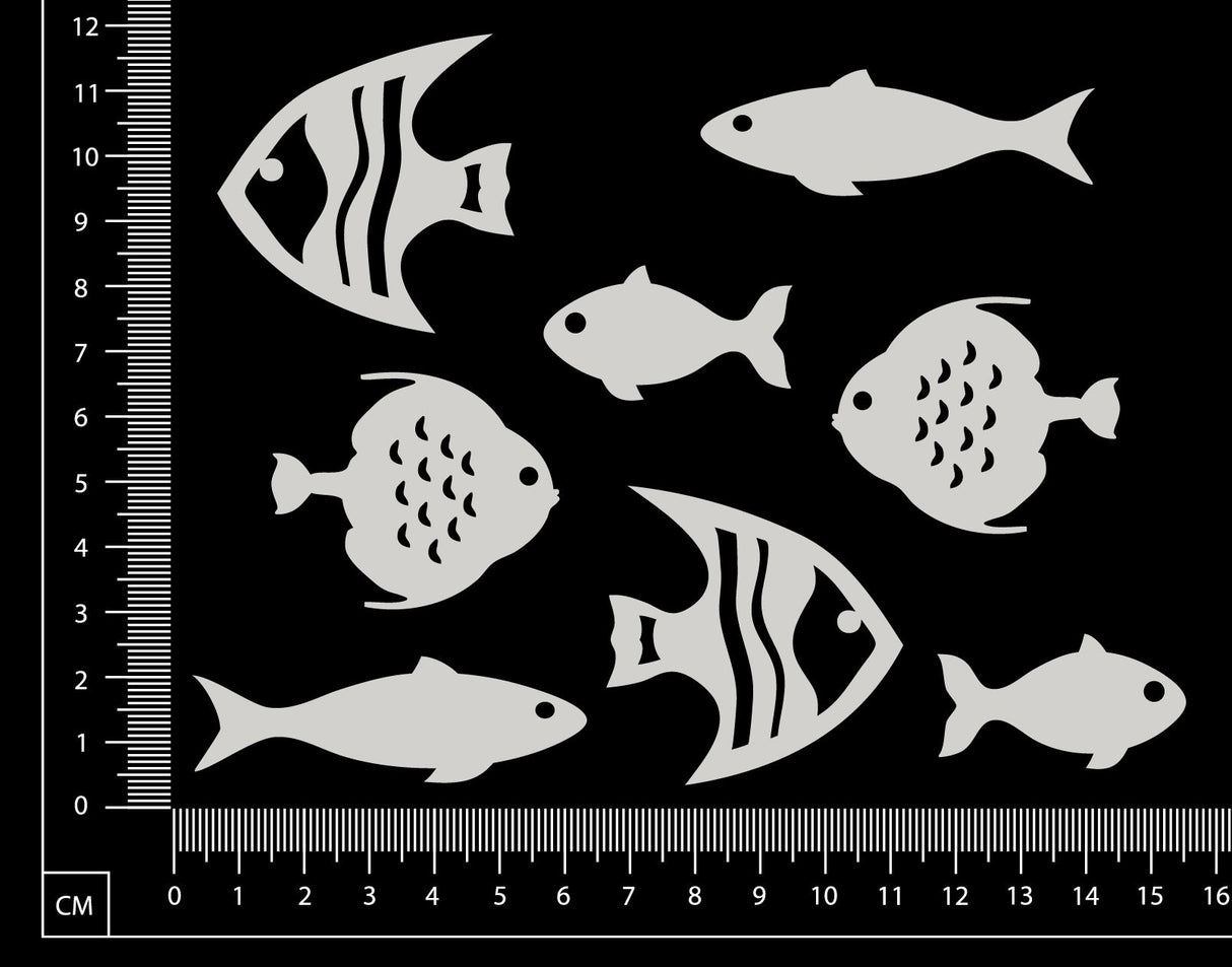 Fish Set - White Chipboard