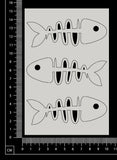 Fish Bones Set - A - Large - White Chipboard