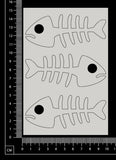 Fish Bones Set - B - Large - White Chipboard