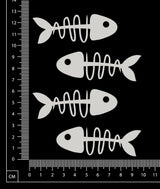 Fish Bones Set - C - Medium - White Chipboard