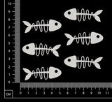 Fish Bones Set - E - Small - White Chipboard