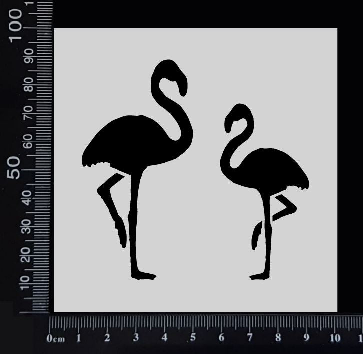 Flamingos - Stencil - 100mm x 100mm