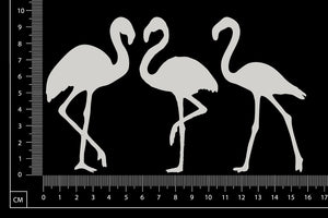 Flamingos Set - White Chipboard