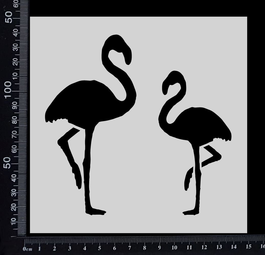 Flamingos - Stencil - 150mm x 150mm