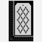 Tag Stencil - Floral Diamonds - 75mm x 150mm