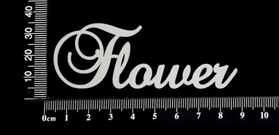 Elegant Word - Flower - White Chipboard