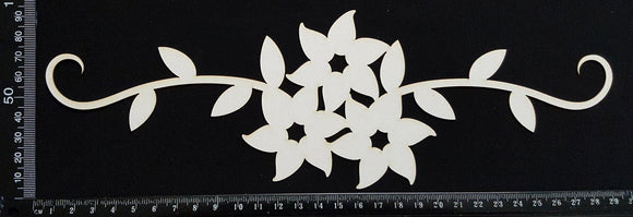 Flower Border - A - Large - White Chipboard