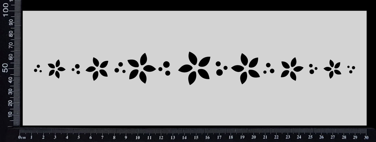 Flower Border - F - Stencil - 100mm x 300mm