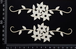 Flower Border Set - B - Small - White Chipboard