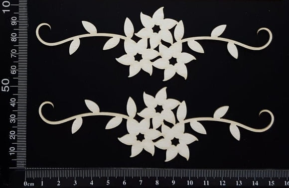 Flower Border Set - B - Small - White Chipboard