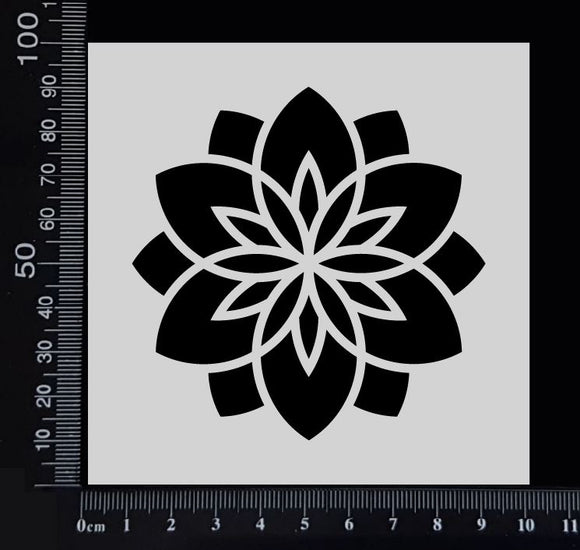 Flower Tile - A - Stencil - 100mm x 100mm