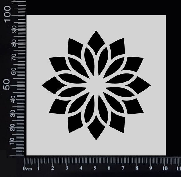 Flower Tile - B - Stencil - 100mm x 100mm