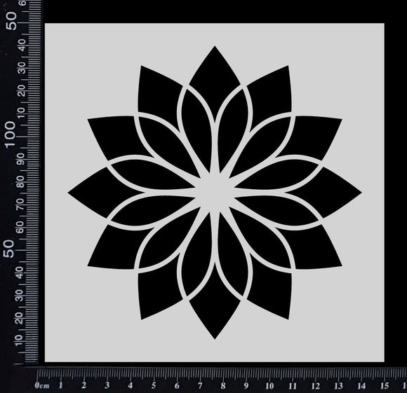 Flower Tile - B - Stencil - 150mm x 150mm