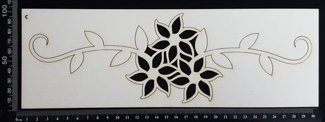 Flower Border - C - Large - White Chipboard