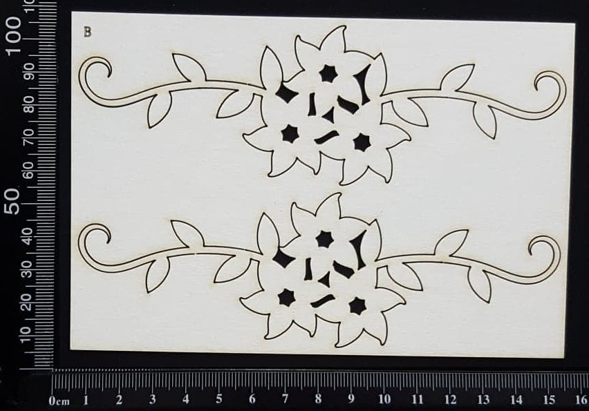 Flower Border Set - B - Small - White Chipboard