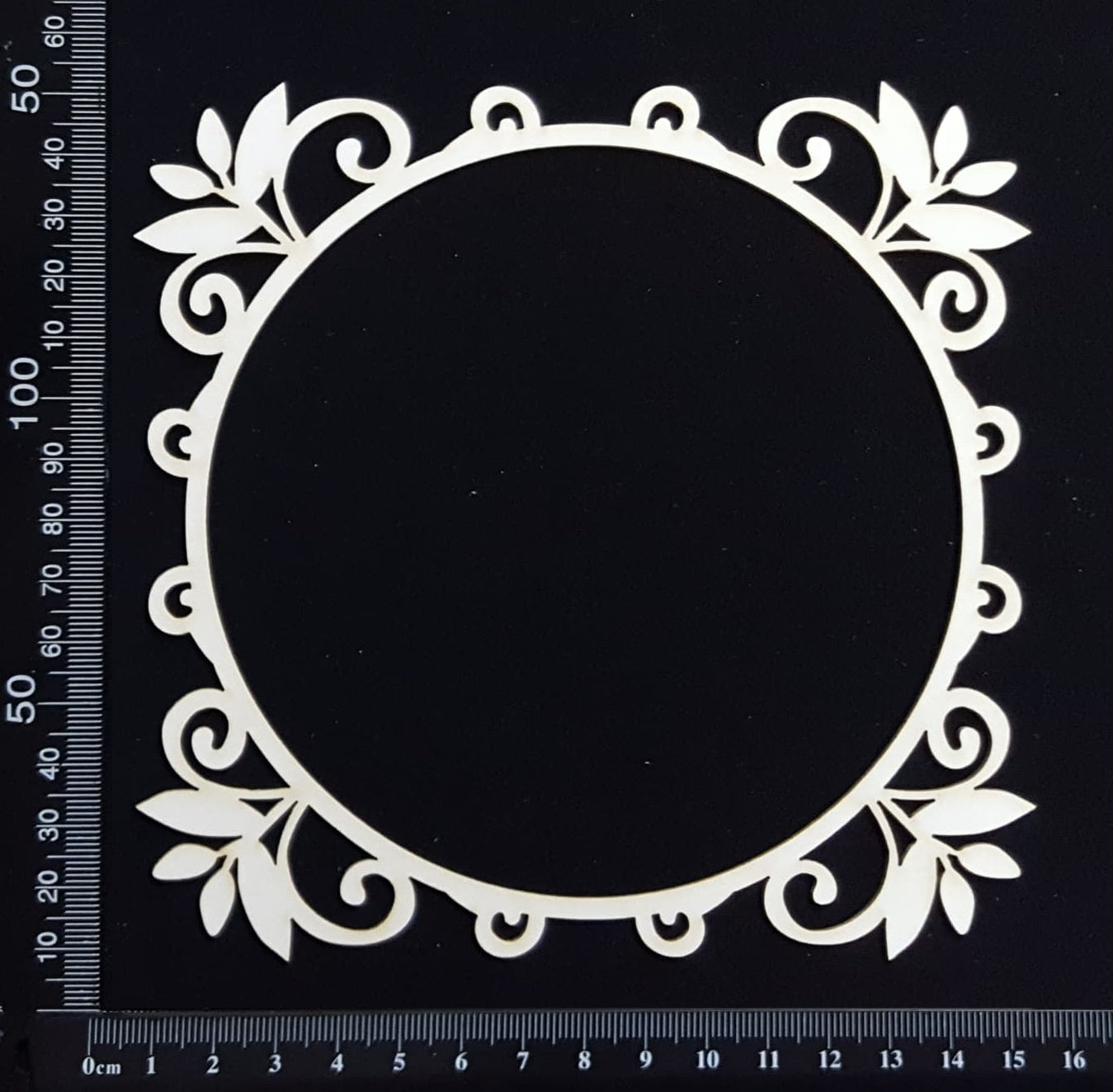 Flower Bud Frame - B - White Chipboard