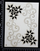 Flower Corners Set - A - White Chipboard