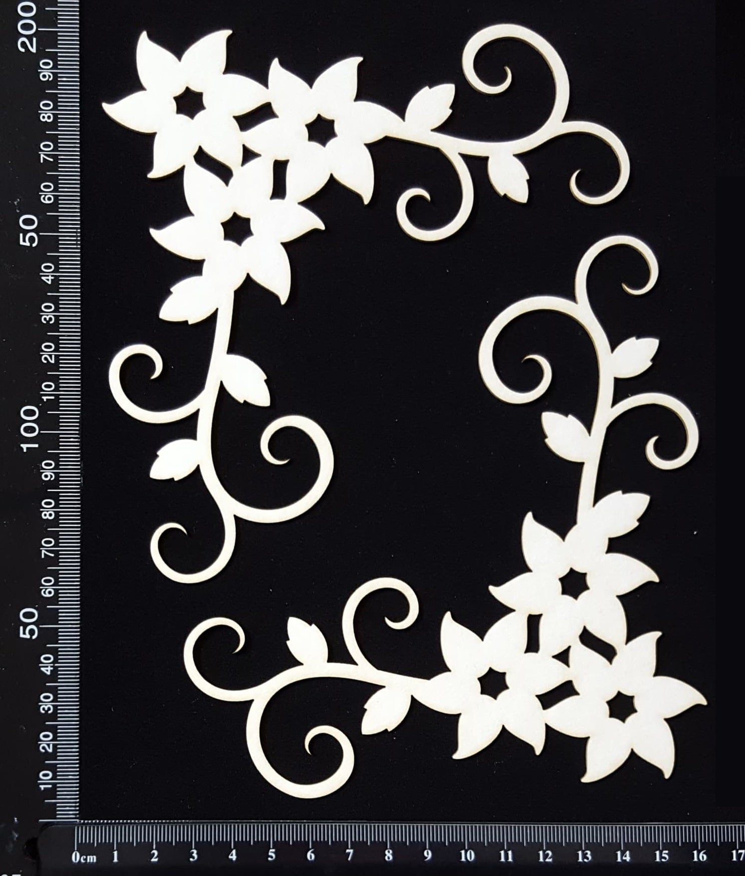 Flower Corners Set - B - White Chipboard