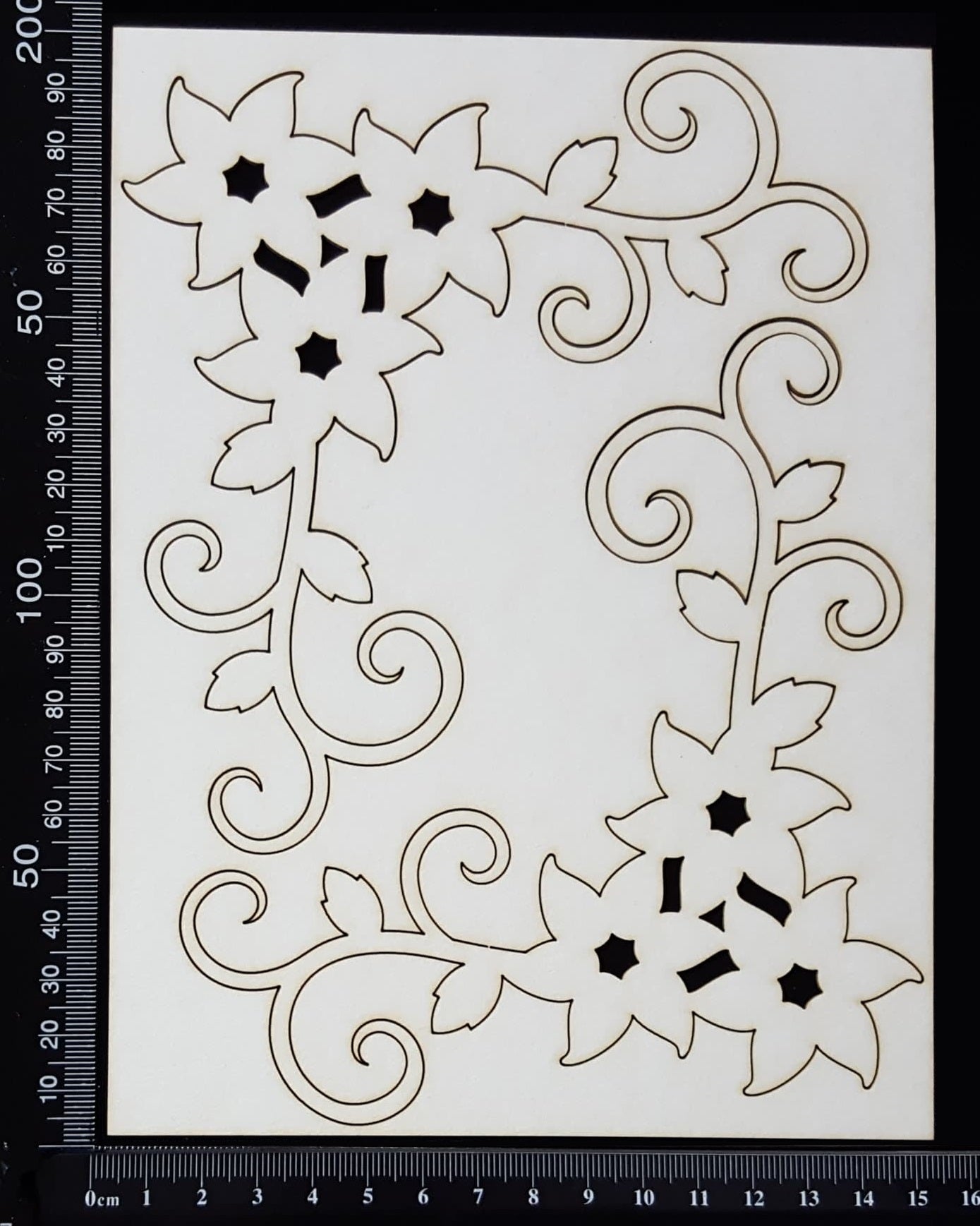 Flower Corners Set - B - White Chipboard