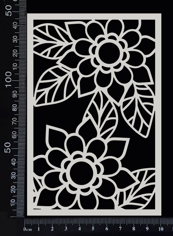 Flower Mesh - B - White Chipboard