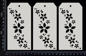 Flower Trail Tags Set - AB - Medium - White Chipboard