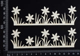Flower and Grass Border Set - B - Small - White Chipboard